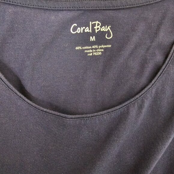 Coral Bay women's blue tank top with gathered waist Size Medium - Picture 6 of 6